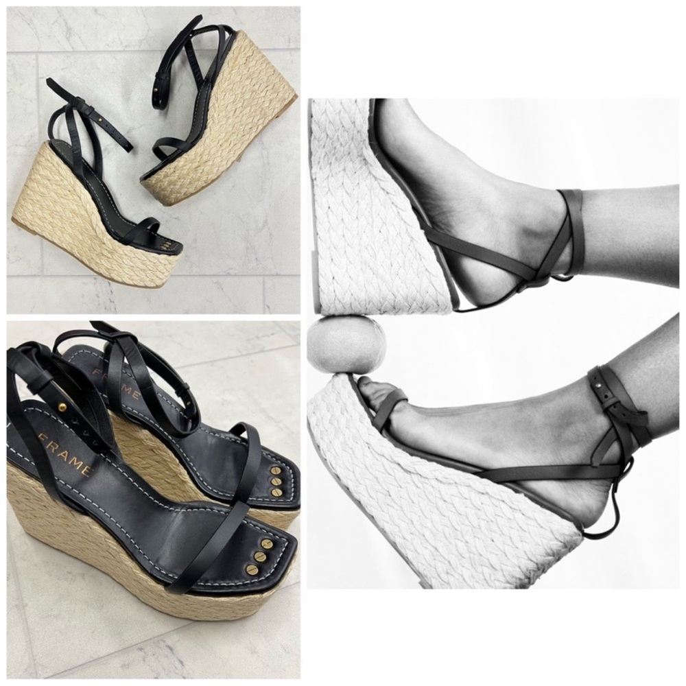 NWOB FRAME Le Venice Espadrille Platform Wedge Sandal 37